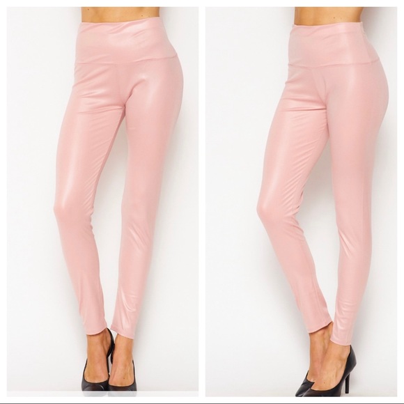 Mauve Favorite Faux Leather high waisted leggings - Picture 2 of 4